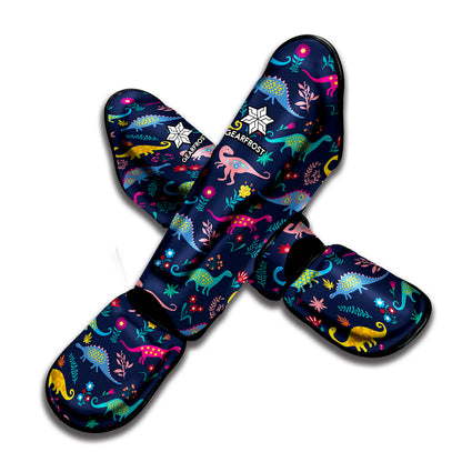 Cute Dino Floral Pattern Print Muay Thai Shin Guard