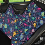 Cute Dino Floral Pattern Print Pet Car Back Seat Cover