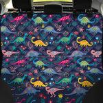 Cute Dino Floral Pattern Print Pet Car Back Seat Cover
