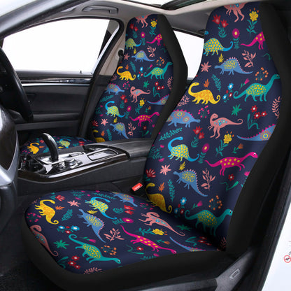 Cute Dino Floral Pattern Print Universal Fit Car Seat Covers