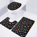 Cute Dino Footprint Pattern Print 3 Piece Bath Mat Set