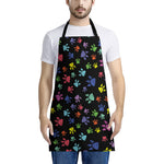 Cute Dino Footprint Pattern Print Apron