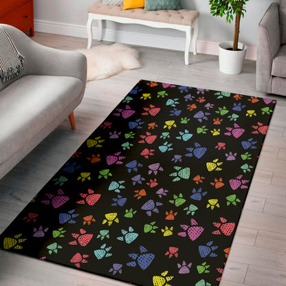 Cute Dino Footprint Pattern Print Area Rug