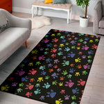 Cute Dino Footprint Pattern Print Area Rug