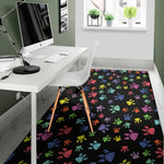 Cute Dino Footprint Pattern Print Area Rug
