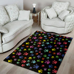 Cute Dino Footprint Pattern Print Area Rug
