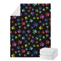 Cute Dino Footprint Pattern Print Blanket