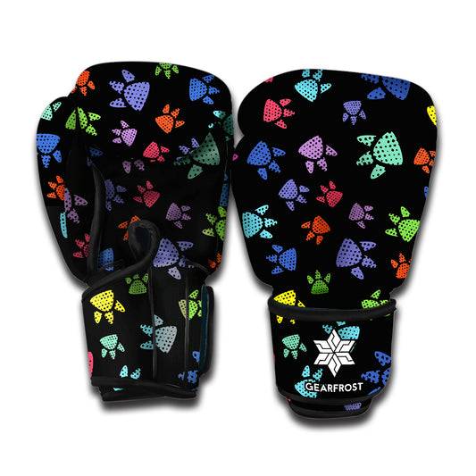 Cute Dino Footprint Pattern Print Boxing Gloves