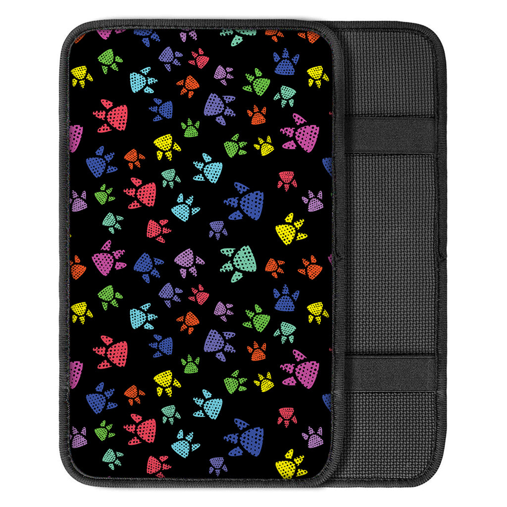 Cute Dino Footprint Pattern Print Car Center Console Cover