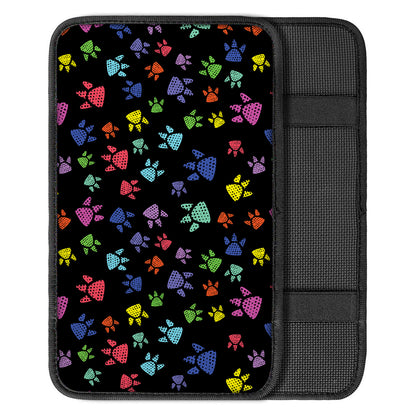 Cute Dino Footprint Pattern Print Car Center Console Cover