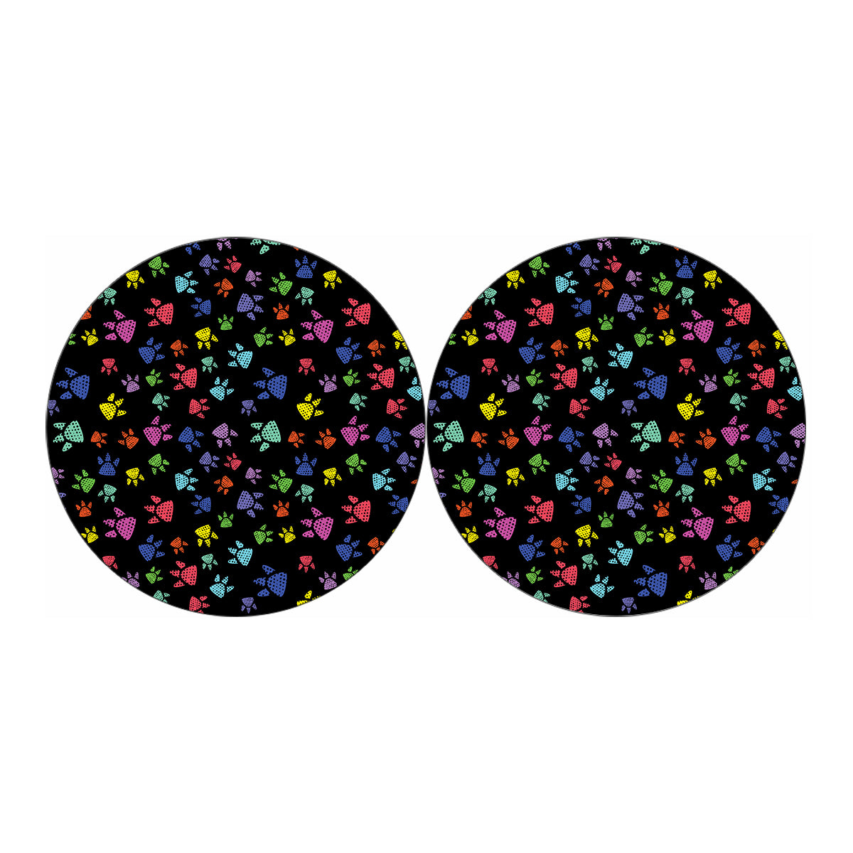 Cute Dino Footprint Pattern Print Car Coasters