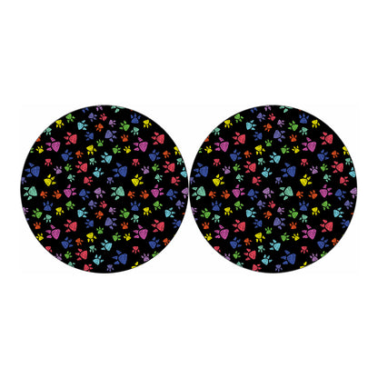 Cute Dino Footprint Pattern Print Car Coasters