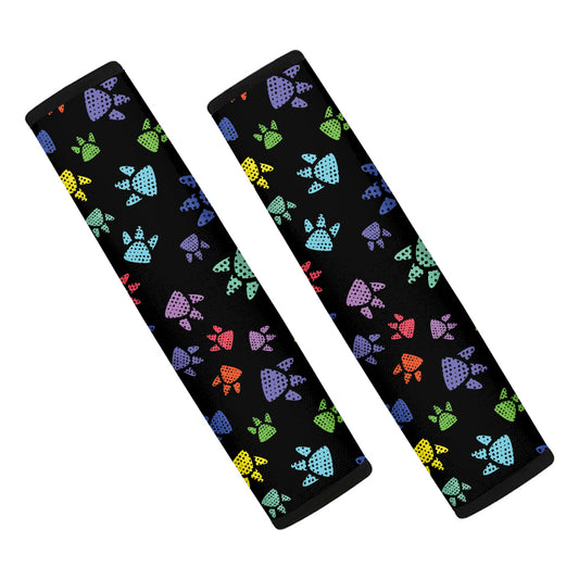 Cute Dino Footprint Pattern Print Car Seat Belt Covers