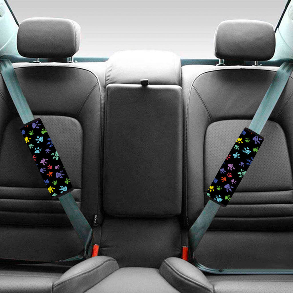 Cute Dino Footprint Pattern Print Car Seat Belt Covers
