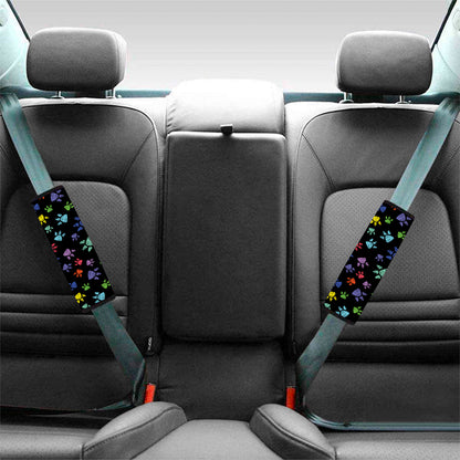 Cute Dino Footprint Pattern Print Car Seat Belt Covers