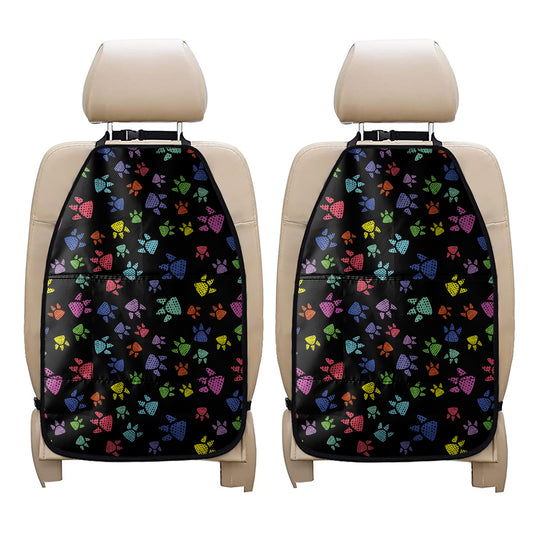 Cute Dino Footprint Pattern Print Car Seat Organizers