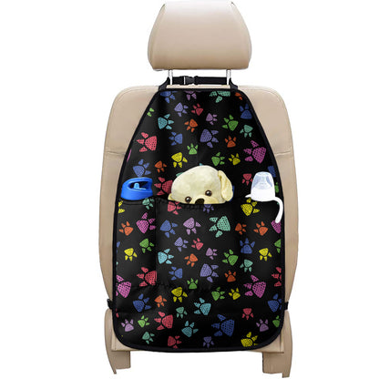 Cute Dino Footprint Pattern Print Car Seat Organizers
