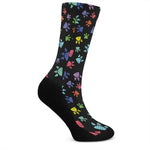 Cute Dino Footprint Pattern Print Crew Socks