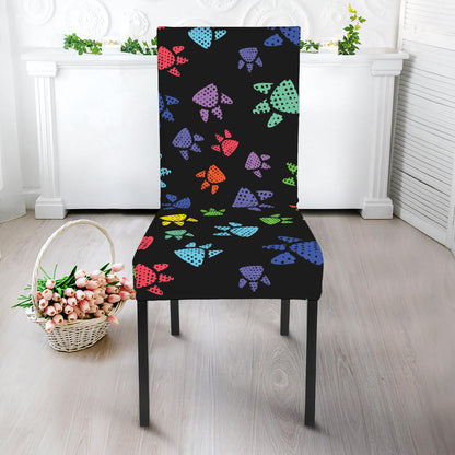 Cute Dino Footprint Pattern Print Dining Chair Slipcover