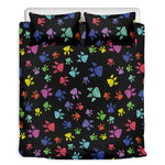 Cute Dino Footprint Pattern Print Duvet Cover Bedding Set