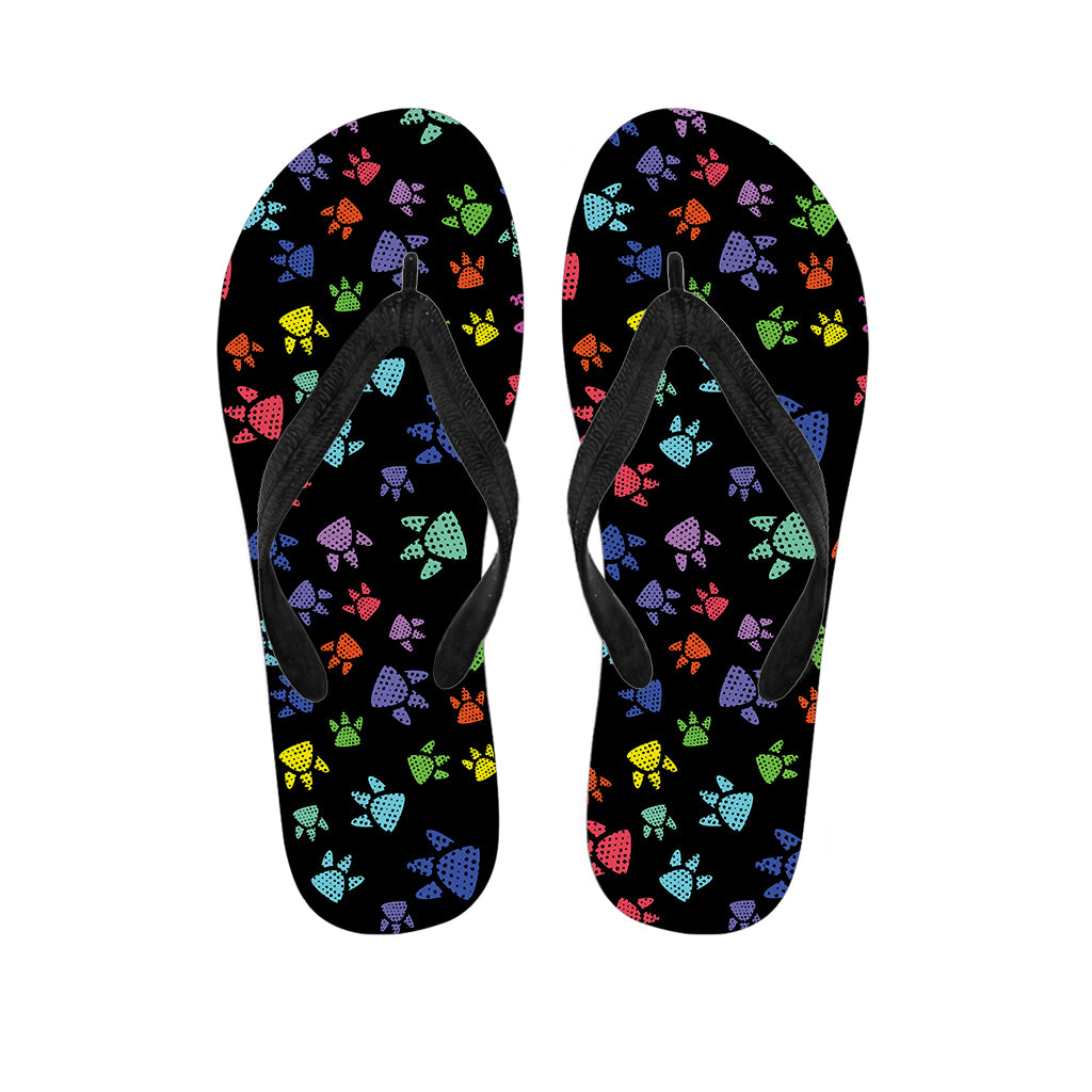 Cute Dino Footprint Pattern Print Flip Flops