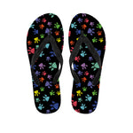 Cute Dino Footprint Pattern Print Flip Flops