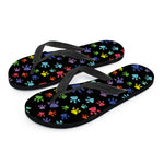 Cute Dino Footprint Pattern Print Flip Flops