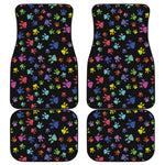 Cute Dino Footprint Pattern Print Front and Back Car Floor Mats