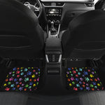 Cute Dino Footprint Pattern Print Front and Back Car Floor Mats