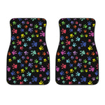 Cute Dino Footprint Pattern Print Front Car Floor Mats