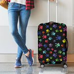 Cute Dino Footprint Pattern Print Luggage Cover