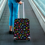 Cute Dino Footprint Pattern Print Luggage Cover