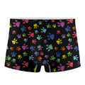 Cute Dino Footprint Pattern Print Men's Boxer Briefs