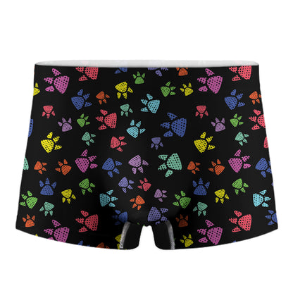 Cute Dino Footprint Pattern Print Men's Boxer Briefs
