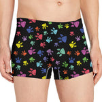 Cute Dino Footprint Pattern Print Men's Boxer Briefs
