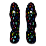 Cute Dino Footprint Pattern Print Muay Thai Shin Guard