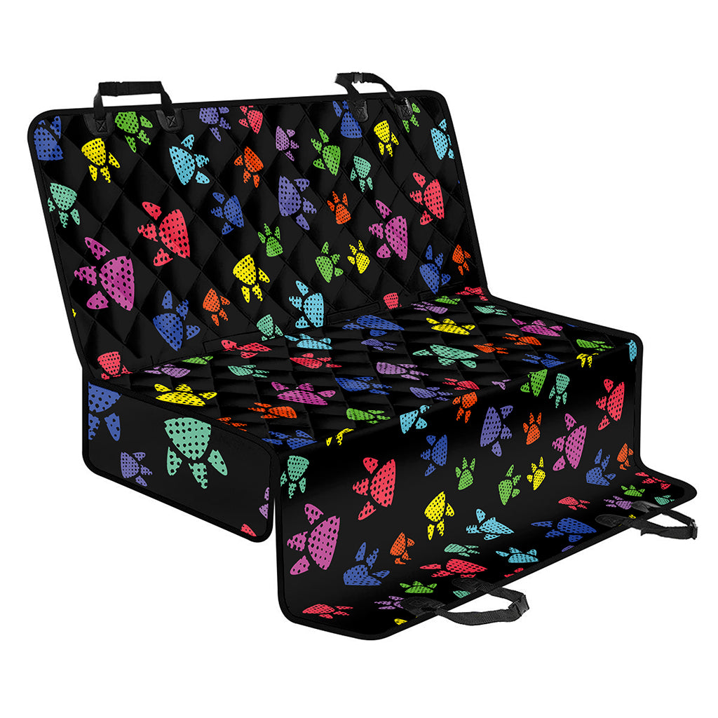 Cute Dino Footprint Pattern Print Pet Car Back Seat Cover