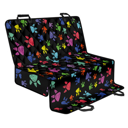 Cute Dino Footprint Pattern Print Pet Car Back Seat Cover