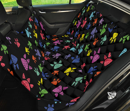 Cute Dino Footprint Pattern Print Pet Car Back Seat Cover