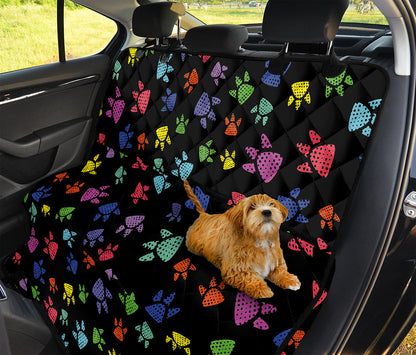 Cute Dino Footprint Pattern Print Pet Car Back Seat Cover