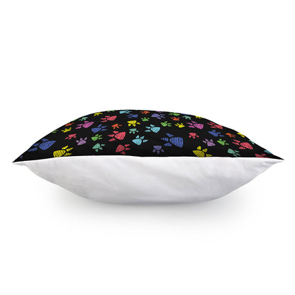 Cute Dino Footprint Pattern Print Pillow Cover