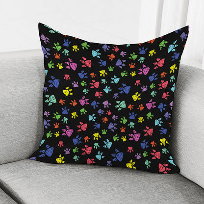 Cute Dino Footprint Pattern Print Pillow Cover