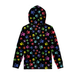 Cute Dino Footprint Pattern Print Pullover Hoodie