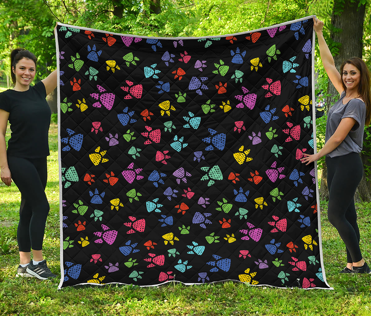 Cute Dino Footprint Pattern Print Quilt