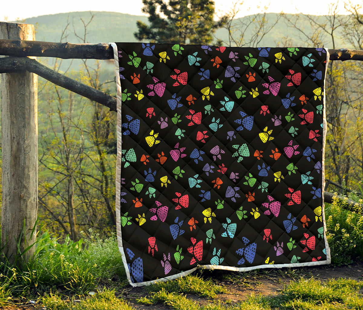 Cute Dino Footprint Pattern Print Quilt