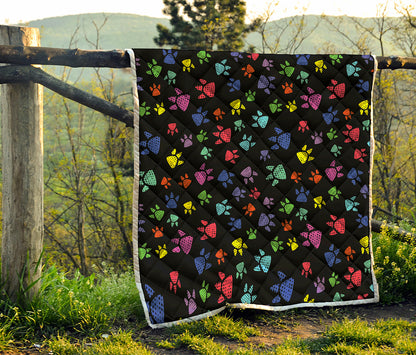 Cute Dino Footprint Pattern Print Quilt