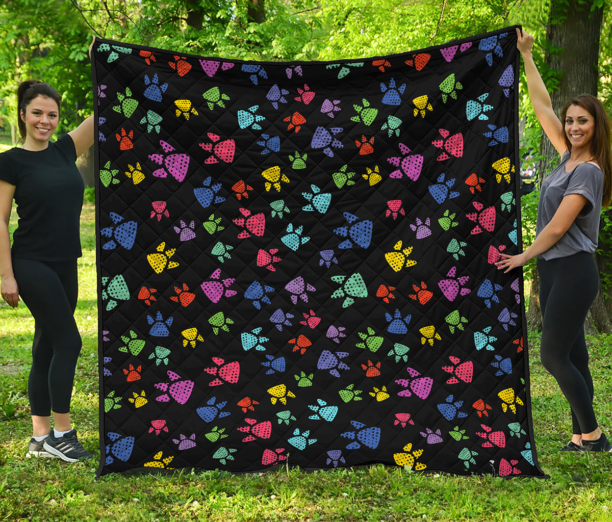 Cute Dino Footprint Pattern Print Quilt
