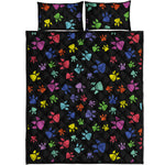 Cute Dino Footprint Pattern Print Quilt Bed Set