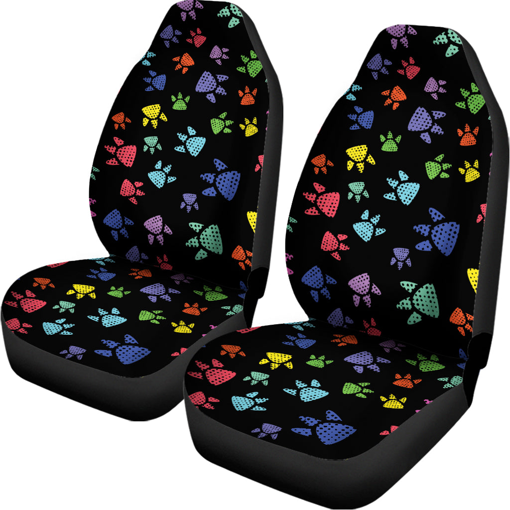 Cute Dino Footprint Pattern Print Universal Fit Car Seat Covers