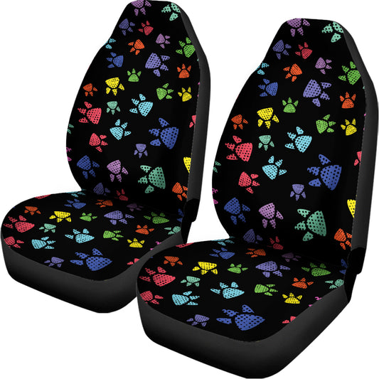 Cute Dino Footprint Pattern Print Universal Fit Car Seat Covers